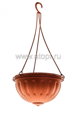 кашпо подвесное пластиковое 3,5 л 25*12,5 см коричневое Джулия (М1608) (Башкирия)