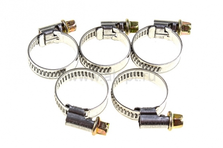 хомут червячный нержавеющий 16-25 мм (в пакете 5 шт) цена за пакет