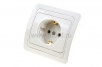 Розетка одноместная скрытая проводка Валери 16 А с заземлением белая (В0028) (КНР) 
