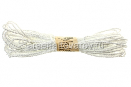 шнур хозяйственный диаметр 3 мм длина 20 м (08 с002) белый (Беларусь)