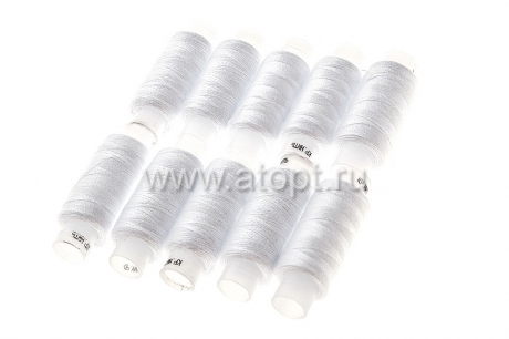 нитки швейные (уп из 10 шт) белые (КНР)
