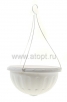 Кашпо подвесное пластиковое  8 л 32,5*17,5 см белое Джулия (М1458) (Башкирия) 