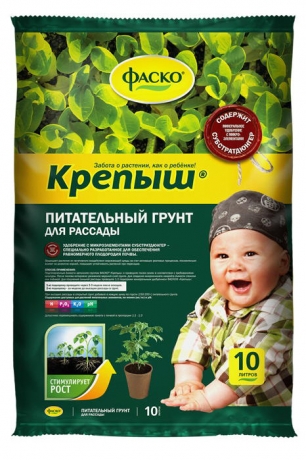 грунт для рассады Крепыш 10 л (Фаско) на поддоне 175 шт