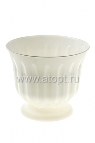 вазон для цветов пластиковый 15 л 35*30 см белый Фламинго (М1491) (Башкирия)