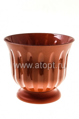 вазон для цветов пластиковый 15 л 35*30 см коричневый Фламинго (М1490) (Башкирия)