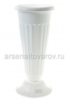 Ваза для цветов под срезку пластиковая 6 л 21*44 см (М5352) белая (Башкирия)