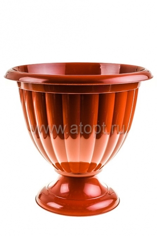 вазон для цветов пластиковый 18 л 42*49 см коричневый Жасмин низкий (М1558) (Башкирия)