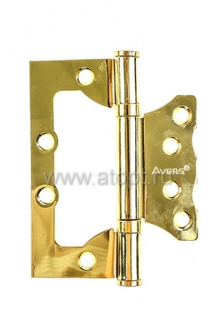 петля дверная накладная 100 мм*75 мм*2,5 мм В2-G (золото) (Аверс) (цена за 1 шт)