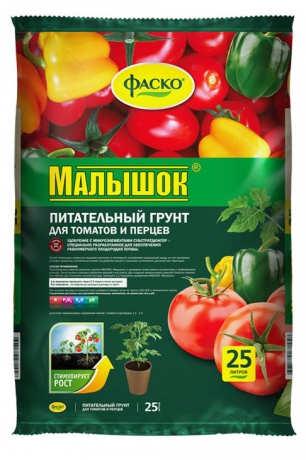 грунт для томатов и перцев Малышок 25 л (Фаско) на поддоне 60 шт