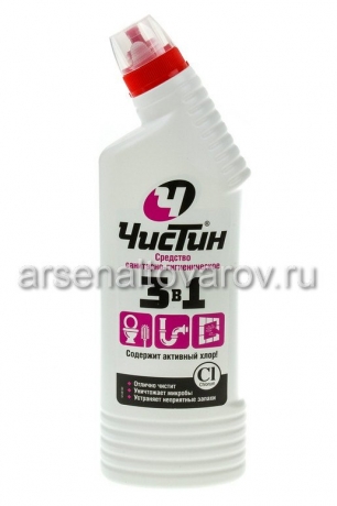 чистящее для туалета Чистин утенок 750 гр 3 в 1 хлор (Ступино) 2795