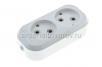 Колодка розеточная 2 гнезда 10 А без заземления Универсал ABS (Е202) белая 