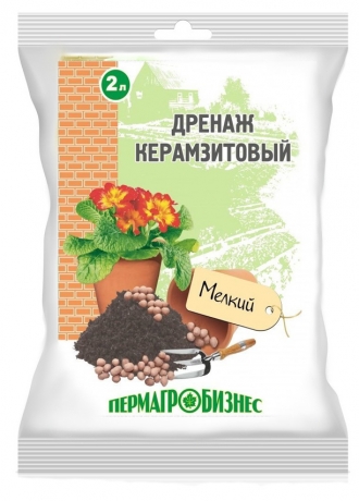 Дренаж керамзитовый 2 л мелкий 5-10 мм (Пермь)
