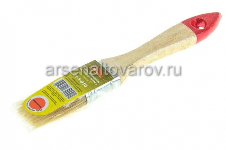 кисть плоская 25 мм натуральная щетина деревянная ручка Хобби Стандарт Плюс (01-1-010)