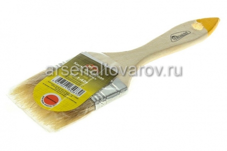 кисть плоская 50 мм натуральная щетина деревянная ручка Хобби Любитель (01-1-420)