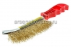 Щетка по металлу 1 ряд латунированная проволока пластиковая ручка Хобби (11-0-000) 