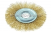 Щетка-крацовка для УШМ дисковая 125 мм посадочный диаметр 22,2 мм латунированная проволока 0,3 мм Хобби (45-2-112) 