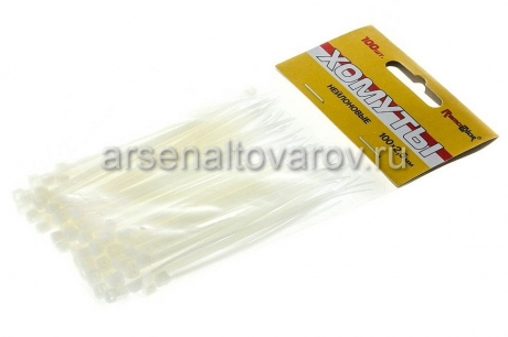 хомуты пластиковые 2,5*100 мм белые (уп из 100 шт) Ремоколор (47-2-100)