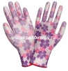 Перчатки рабочие нейлоновые Цветы (№7270) 5 видов (КНР) 