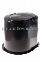 Туалет дачный пластиковый 48*48*39 см Эконом (М6356) черный (Башкирия)