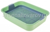 Лоток для кошек пластиковый с сеткой Барсик (М6932) зеленый (Башкирия) 