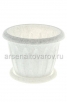 Кашпо для цветов пластиковое  0,4 л 10,6*0,82 см с поддоном мрамор Фелиция (С101М) (Мартика) 