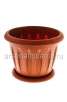 Кашпо для цветов пластиковое 10,4 л 32*24,5 см с поддоном коричневое Фелиция (С106Т) (Мартика) 