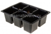 Кассета для рассады пластиковая   6 ячеек*155 мл (18*13,5*6 см) черная (АК) 