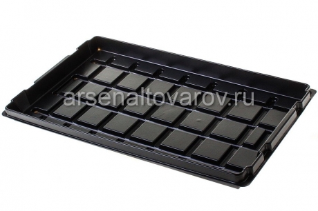 поддон для рассады пластиковый 52*31*3,5 см Маленький черный (АК)