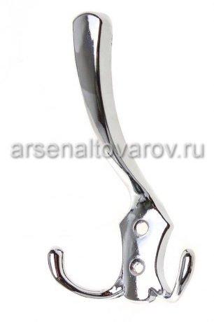 крючок металлический трехрожковый большой хром (КНР) 00708