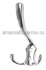 Крючок металлический трехрожковый большой хром (КНР) 00708