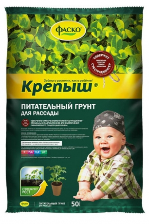 грунт для рассады Крепыш 50 л (Фаско) на поддоне 33 шт