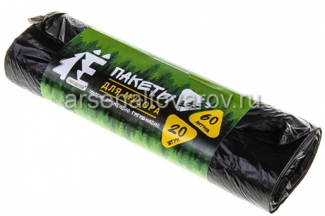 мешки для мусора 60 л Ромашка в рулоне 20 шт (Россия) (ЕЛР-60/20/45)