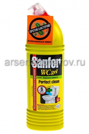 чистящее для туалета Санфор 750 гр гель лимонная свежесть (Ступино)