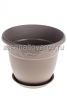 Кашпо для цветов пластиковое  5 л 25*19,5 см с поддоном французский серый Рябина (М 3056) (Идея) 