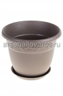 кашпо для цветов пластиковое 7,5 л 28*22 см с поддоном французский серый Рябина (М 3057) (Идея)