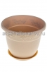 Кашпо для цветов пластиковое  2,3 л 19*15 см с поддоном латте Рябина (М 3054) (Идея) 