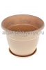 Кашпо для цветов пластиковое  3,6 л 19*15 см с поддоном латте Рябина (М 3055) (Идея) 
