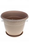 кашпо для цветов пластиковое 22 л 40*31,4 см с поддоном латте Рябина (М 3060) (Идея)