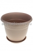 Кашпо для цветов пластиковое 22 л 40*31,4 см с поддоном латте Рябина (М 3060) (Идея) 