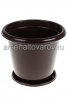 Кашпо для цветов пластиковое 10 л 31*25,5 см с поддоном коричневое Эконом (М6604) (Башкирия) 