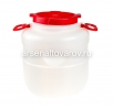 Бочка пластиковая  30 л для пищевых диаметр горла 195 мм круглая с навесными ручками Дачная белая (Ижевск) 