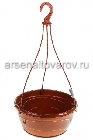 кашпо подвесное пластиковое 6 л 28,5*14 см коричневое Венеция (5PL0357) (5Пласт)