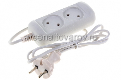 удлинитель сетевой 1,5 м 2 гнезда 6 А ШВВП 2*0,75 мм без заземления Эра (UX-2-1.5m) (38557) 9689