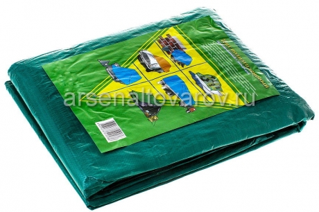 тент защитный универсальный 2*10 м плотность 120 гр/кв.м с люверсами зеленый (Россия)