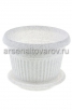 Кашпо для цветов пластиковое  0,6 л 12*9 см с поддоном мраморное Ливия (М 3009) (Идея) 