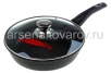 Сковорода алюминиевая литая с антипригарным покрытием 26 см стеклянная крышка съемная ручка Гранит (с2654аг) (Горница)