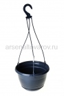 кашпо подвесное пластиковое 6 л 27,5*19 см антрацит Глория (5PL0557) (5Пласт)