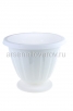 Вазон для цветов пластиковый 10 л 33*27,5 см белый Пальмира низкий (М1398) (Башкирия) 