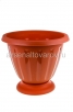 Вазон для цветов пластиковый 10 л 33*27,5 см коричневый Пальмира низкий (М1563) (Башкирия) 