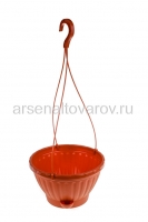 Кашпо подвесное пластиковое 2,5 л 22*12 см коричневое Мирабель (М5929) (Башкирия)
